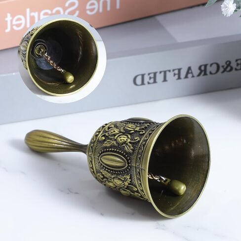 6 PCS Hand Bells for Seniors Bedside, Wedding Bell, Vintage Bell with Handle - Antique Bronze Loud Call Service Bells for Dinner, Party, Reception & Meditation in Saudi Arabia