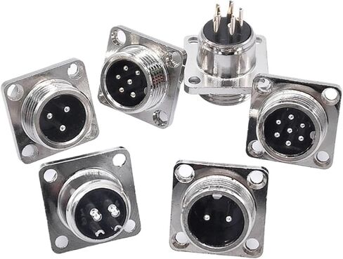 GX12 Connector Square Base Flange Socket 2 Pin 3 Pin 4 Pin 5 Pin 6 Pin 7 Pin Diameter 12 mm(6 Pin) in Kuwait