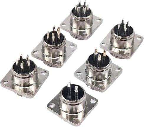 GX12 Connector Square Base Flange Socket 2 Pin 3 Pin 4 Pin 5 Pin 6 Pin 7 Pin Diameter 12 mm(6 Pin) in Kuwait