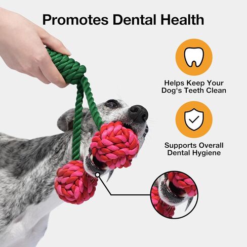 Vetreska Dog Rope Toys Dental Cleaning Toys Tug Of War Dog Toy To Toy Tough Rope Toy Though For Agrection Puppy Puppy Toys for Beining (Strawberry ، Tangerine & Coffee) in Saudi Arabia