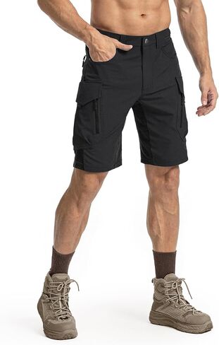 Moosehill Men's Hiking Cargo Shorts: Quick Dry Lightweight Stretch Outdoor Fishing Camping with 9 Pockets (Self-Storing) in Saudi Arabia