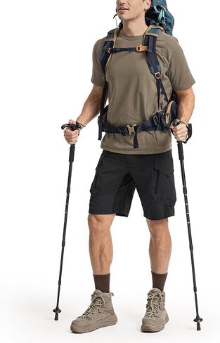 Moosehill Men's Hiking Cargo Shorts: Quick Dry Lightweight Stretch Outdoor Fishing Camping with 9 Pockets (Self-Storing) in Saudi Arabia