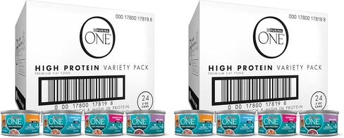Purina ONE Natural, High Protein Cat Food Variety Pack, Chicken, Tuna, Salmon and Trout Recipes - (Pack of 24) 3 oz. Cans in Kuwait