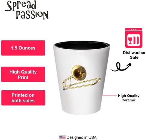 كوب من SpreadPassion Trombone Shot Glass، هدايا للترومبون، فكرة هدية سلة عيد الميلاد in Saudi Arabia