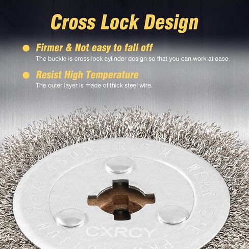 4.7" x 4" Stainless Steel Wire Drawing Wheel, Wire Brush Drum Surface Conditioning Tool, Metal Polishing Wheel for Metal Surface Polishing Grinding Removing Rust-3/4 Quad Keyway in Saudi Arabia