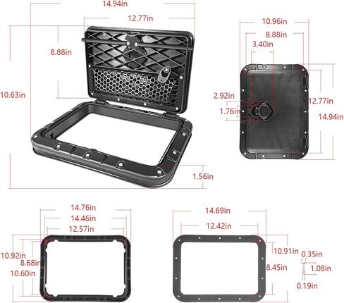 LAIKOU Rectangular Twist and Seal Hatch Storage Organizer fit for Hobie Cat Mirage Kayaks Pro Angler 12/14, Compass & Outback, for Fishing Gear, Tackle Box & Accessory in Saudi Arabia