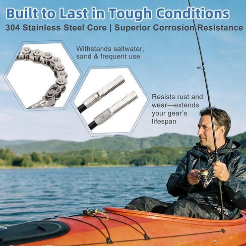 Chain Assembly and Idler Cable, Maded for Hobie Mirage Drive Kayak; High-Strength, Saltwater-Resistant Replacement Parts, Suitable for Hobie Mirage Drive Kayak, 1 Idler Cable 437 mm in Kuwait