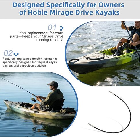 Chain Assembly and Idler Cable, Maded for Hobie Mirage Drive Kayak; High-Strength, Saltwater-Resistant Replacement Parts, Suitable for Hobie Mirage Drive Kayak, 1 Idler Cable 437 mm in Kuwait