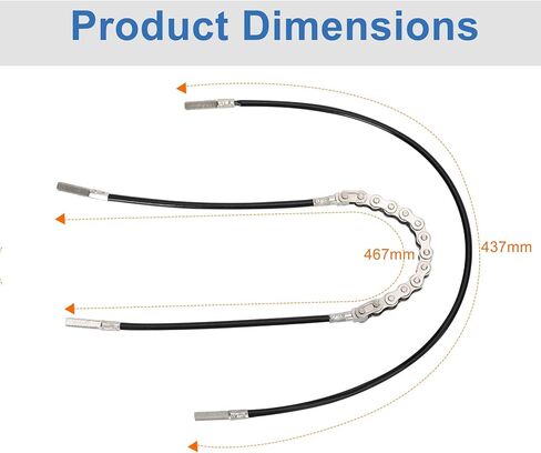 Chain Assembly and Idler Cable, Maded for Hobie Mirage Drive Kayak; High-Strength, Saltwater-Resistant Replacement Parts, Suitable for Hobie Mirage Drive Kayak, 1 Idler Cable 437 mm in Kuwait