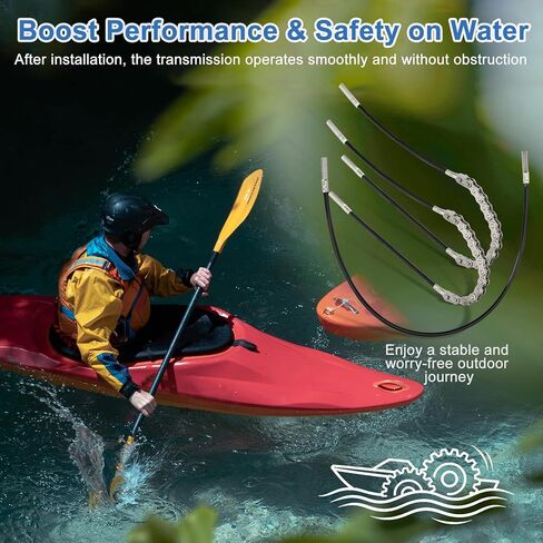 Chain Assembly and Idler Cable, Maded for Hobie Mirage Drive Kayak; High-Strength, Saltwater-Resistant Replacement Parts, Suitable for Hobie Mirage Drive Kayak, 1 Idler Cable 437 mm in Kuwait