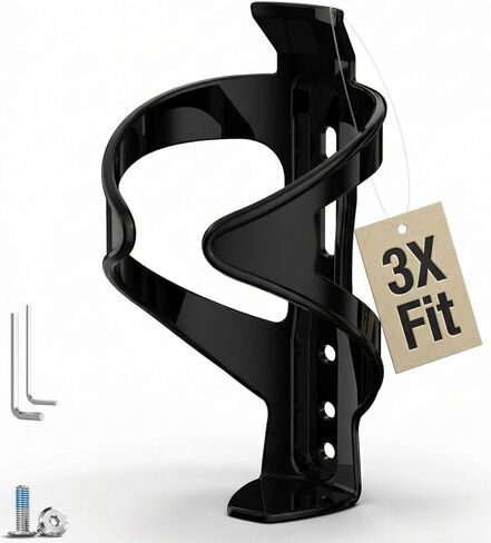 MYFOREST Substantial Weighted Bike Water Bottle Holder Kit, Optimized Size for High-End Metal Bottle & Universal Fit Too, 3 Adjustable Mounting Positions, with Tools (Solid Black) in Saudi Arabia