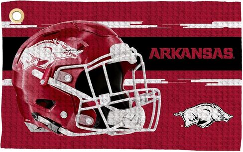 منشفة الجولف Northwest NCAA Arkansas Razorbacks، نسيج وافل من الألياف الدقيقة مرخص رسميًا، ماص مقاس 16 × 25 بوصة، ملحق تنظيف النادي، تصميم مضيء in Saudi Arabia
