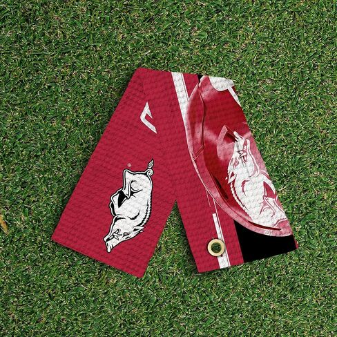 منشفة الجولف Northwest NCAA Arkansas Razorbacks، نسيج وافل من الألياف الدقيقة مرخص رسميًا، ماص مقاس 16 × 25 بوصة، ملحق تنظيف النادي، تصميم مضيء in Saudi Arabia