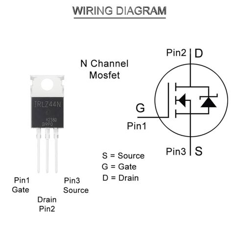 20 pcs IRLZ44N Mosfet Transistor IRLZ44NPBF N-Channel TO-220AB 47A 55V 3Pin International Rectifier Field Effect transistors with Heatsink Screw Washer Rubber Silicone Screwdriver in Saudi Arabia