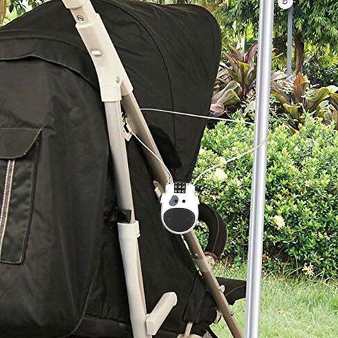 Mini Snowboard Cable Lock with 35.4 Inch Retractable Steel Cable Lock, 3.14x2.2x0.82in Wire Lock for Bike, Helmet, Luggage, Stroller, Mini Ski Lock, Cute Cable Locks with Combination in Kuwait