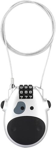 Mini Snowboard Cable Lock with 35.4 Inch Retractable Steel Cable Lock, 3.14x2.2x0.82in Wire Lock for Bike, Helmet, Luggage, Stroller, Mini Ski Lock, Cute Cable Locks with Combination in Kuwait