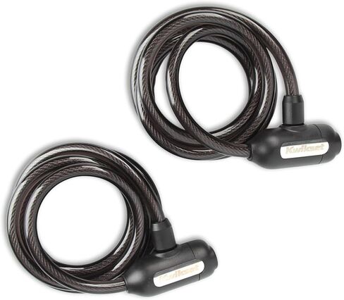 قفل كابل دراجة بمفتاح بطول 5 أقدام من Kwikset، قطر 5/16 بوصة، أمان للدراجة والخارجية، عبوتان بمفتاح على حد سواء، فضي in Kuwait