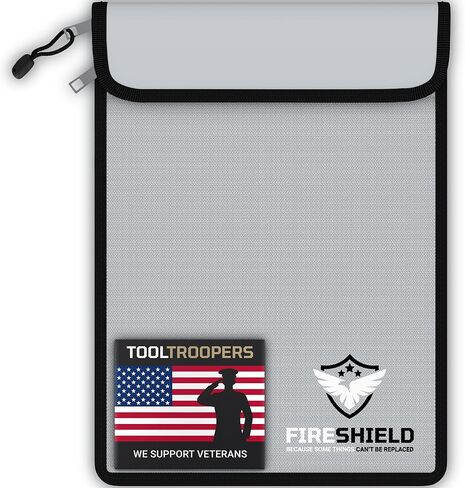 حقيبة مستندات Fireshield Pro تم ترقيتها من 3 عبوات-حقيبة أموال مقاومة للحريق والماء نقدًا ث/سستور-تخزين آمن للصور العائلية ، المجوهرات ، جواز السفر والمستندات المهمة-الحجم: S ، M & L in Kuwait