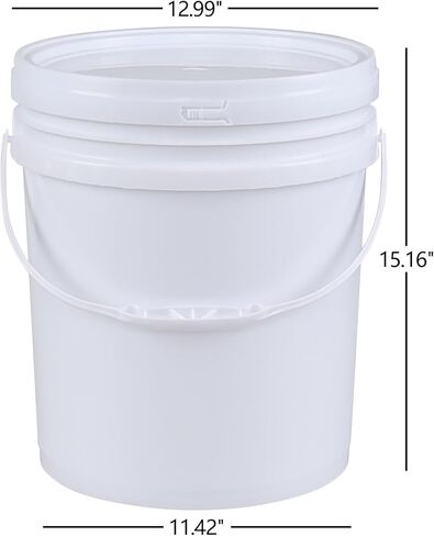 Anbers 7 Gallon Food Grade Buckets with Seal Lids, 4-Pack Round Plastic Bucket Pail with Handle, White in Kuwait
