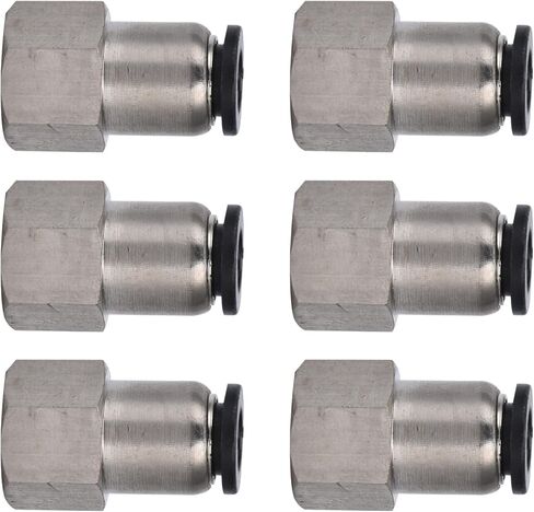 Female Straight Pneumatic Connector, Brass Quick Fitting Air Line Connector, Plated, Multiple Sizes - Durable Brass Material, Anti - Leak Thread Seal, Ideal for Automation (6-02) in Saudi Arabia