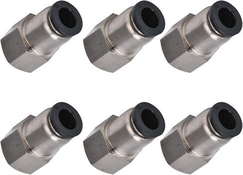 Female Straight Pneumatic Connector, Brass Quick Fitting Air Line Connector, Plated, Multiple Sizes - Durable Brass Material, Anti - Leak Thread Seal, Ideal for Automation (6-02) in Saudi Arabia
