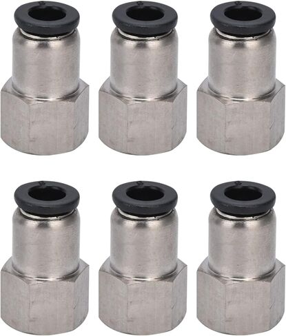 Female Straight Pneumatic Connector, Brass Quick Fitting Air Line Connector, Plated, Multiple Sizes - Durable Brass Material, Anti - Leak Thread Seal, Ideal for Automation (6-02) in Saudi Arabia