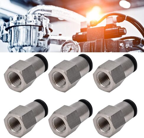 Female Straight Pneumatic Connector, Brass Quick Fitting Air Line Connector, Plated, Multiple Sizes - Durable Brass Material, Anti - Leak Thread Seal, Ideal for Automation (6-03) in Saudi Arabia