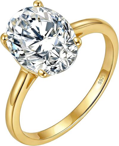 1CT/2CT/3CT 14k Gold Plated 925 Sterling Silver Engagement Rings Oval Cut Cubic Zirconia CZ Wedding Promise Rings for Her Wedding Bands for Women Size 5-9 in Kuwait