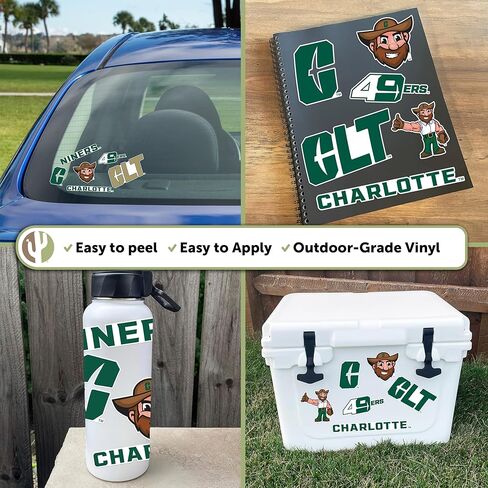 Desert Cactus University of North Carolina Charlotte Sticker - UNCC Forty Niners 49ers Vinyl - North Carolina Charlotte 49ers Decal Laptop Water Bottle Car Scrapbook (Type A) in Saudi Arabia