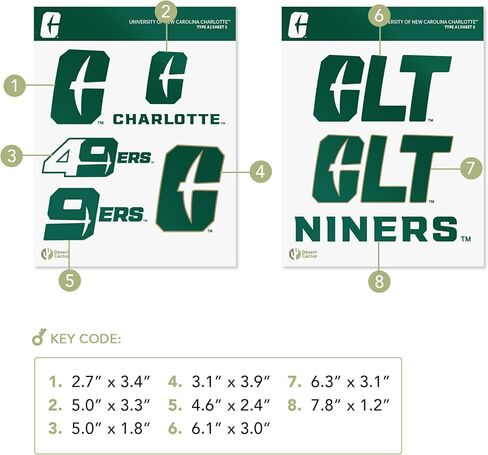 Desert Cactus University of North Carolina Charlotte Sticker - UNCC Forty Niners 49ers Vinyl - North Carolina Charlotte 49ers Decal Laptop Water Bottle Car Scrapbook (Type A) in Saudi Arabia