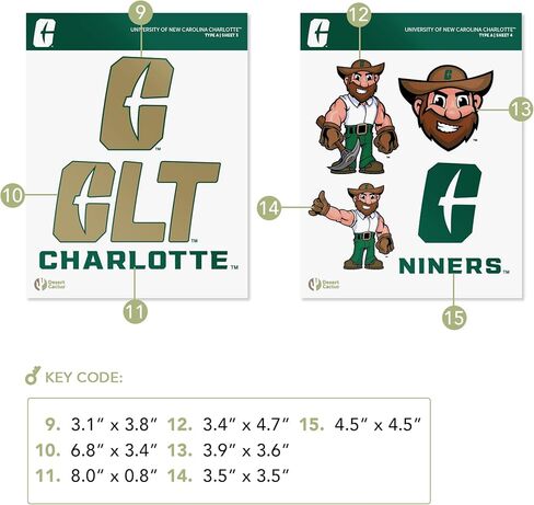 Desert Cactus University of North Carolina Charlotte Sticker - UNCC Forty Niners 49ers Vinyl - North Carolina Charlotte 49ers Decal Laptop Water Bottle Car Scrapbook (Type A) in Saudi Arabia