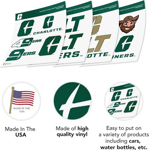 Desert Cactus University of North Carolina Charlotte Sticker - UNCC Forty Niners 49ers Vinyl - North Carolina Charlotte 49ers Decal Laptop Water Bottle Car Scrapbook (Type A) in Saudi Arabia