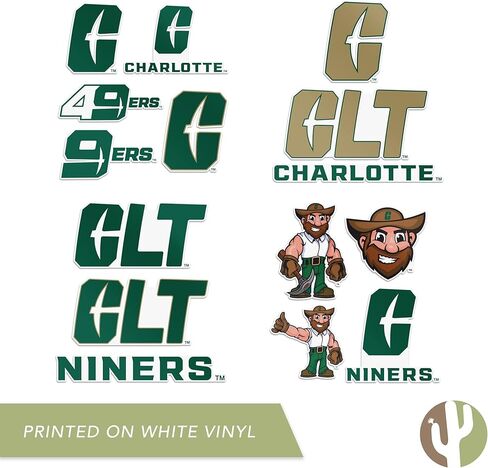 Desert Cactus University of North Carolina Charlotte Sticker - UNCC Forty Niners 49ers Vinyl - North Carolina Charlotte 49ers Decal Laptop Water Bottle Car Scrapbook (Type A) in Saudi Arabia