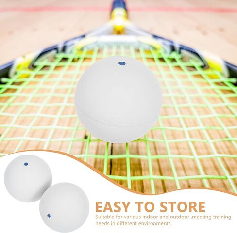 كرات الاسكواش المطاطية المرنة من Cabilock قطعتين باللون الأبيض والأزرق لمدربي رد الفعل المبتدئين في الأماكن المغلقة للتنسيق بين اليد والعين ومعدات الاسكواش in Kuwait