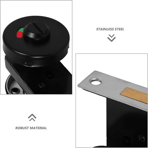Ciieeo 304 Stainless Steel Privacy Door Lock with Occupied Vacant Indicator for Commercial Restroom, Keyless Privacy Handle Lock for Public Bathrooms and Hotel Rooms, Matte Black in Saudi Arabia