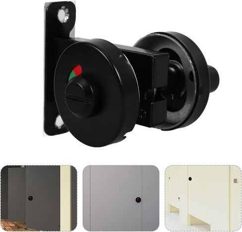 Ciieeo 304 Stainless Steel Privacy Door Lock with Occupied Vacant Indicator for Commercial Restroom, Keyless Privacy Handle Lock for Public Bathrooms and Hotel Rooms, Matte Black in Saudi Arabia