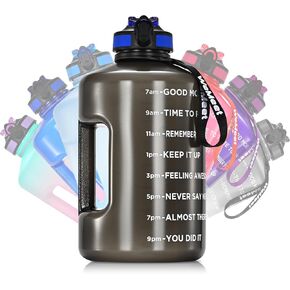 WEMEET Gallon Sport Water Jug with Time Marker and non-slip handle, Sports Motivational Water Bottle, Wide Mouth with Easy Clean Brush for Outdoor, Fitness, Gym in Saudi Arabia