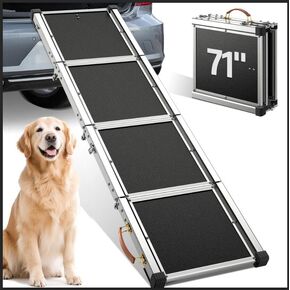 منحدر الكلب للسيارة ، طوله طويل 71 بوصة منحدر قابل للطي للكلاب الكبيرة مع سطح السجادة غير المنقولة ، سلالم الكلاب تصل إلى 330 رطل لأريكة سرير شاحنة سيارات الدفع الرباعي للسيارات in Kuwait