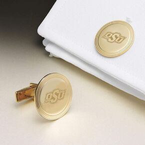 أزرار أكمام جامعة ولاية أوكلاهوما من الذهب عيار 18 قيراط in Kuwait