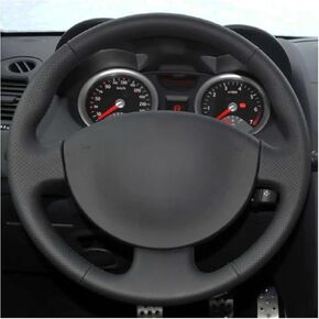غطاء عجلة القيادة لـ Megane 2 2002-2009 لـ Kangoo (ZE) 2008-2013 لـ Scenic 2 2003-2010 لتقوم بها بنفسك غطاء عجلة قيادة السيارة مخيط يدويًا غطاء عجلة قيادة السيارة in Kuwait