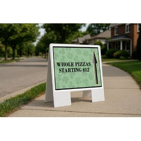Whole Pizzas Starting $12 St. Patrick'S Day Irish Dark Clover Up Arrows A-Frame Single Sided 23x23 in. sign in Kuwait