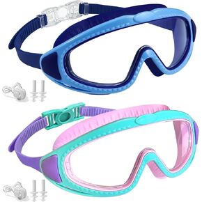 Kids Swim Goggles, 2 Pack Goggles For Kids 6-14, UV Protection Anti-Kids Googles, Goggles For Kids 3-6 For Boys Girls Youth Toddler in Kuwait