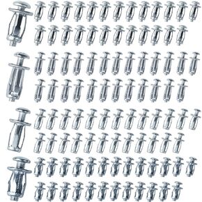 تشكيلة 100 قطعة من صواميل جاك المسمار، M4-20 M4-25 M5-25 M6-25 صامولة جاك مع مجموعة متنوعة من البراغي (لتركيب لوحة الترخيص، تركيب الجدار/الصفائح المعدنية المجوفة) in Kuwait