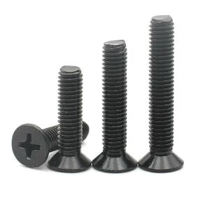 Black 304 Stainless Steel M5 6/7/8/10-80mm Cross Flat Head Screw Bolt 10Pcs(70mm) in Kuwait