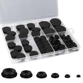 62 قطعة صندوق توصيل مطاطي أسود 6 أحجام سدادات مطاطية للسيارة المفاجئة في ثقوب مستديرة لأثاث أسلاك السيارات in Kuwait