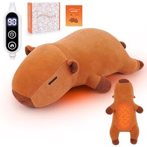 Electric Heating Pad for Cramps & Menstrual Pain Relief,14''Capybara Stuffed Animal Plush Heating Pad,USB Powered Portable Heated Stuffed Animals for Neck/Back/Shoulder,Gift for Women Girls Teens in Saudi Arabia