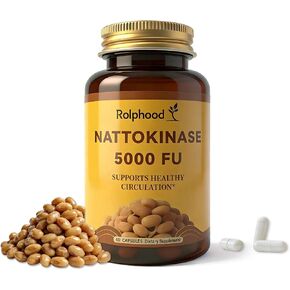 مكمل Nattokinase 5000FU لكل حصة، خالي من الغلوتين، غير معدل وراثيًا، 60 كبسولة in Kuwait