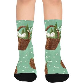 جوارب زنبق الوادي للتنزه سيرًا على الأقدام لعيد الفصح - جوارب شتوية حرارية سميكة دافئة للأولاد والبنات الصغار للمدرسة، والارتداء اليومي والأنشطة الخارجية in Kuwait