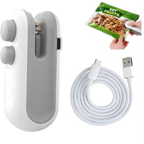 Mini Bag Sealer - 2 in 1 Heat Sealer with Cutter, Rechargeable Handheld Bag Resealer, Bag Sealer with Cutter and Magnet, Sealer for Chips, Snacks, Food Storage Bags, 2026 Gift for Women in Saudi Arabia
