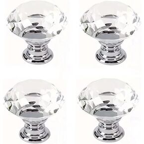 30 مللي متر الماس شكل الكريستال والزجاج دولاب درج خزانة المطبخ باب خزانة ملابس مقابض الأجهزة 4/8 قطعة (4 قطعة) in Kuwait